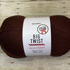 Big Twist Value Pound + Chocolate Brown Huge Skein of Yarn 17.6 Oz